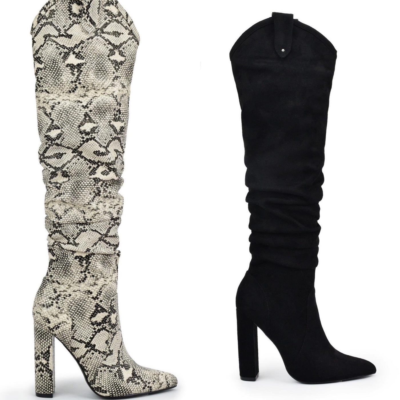 Slouchy knee high boot.