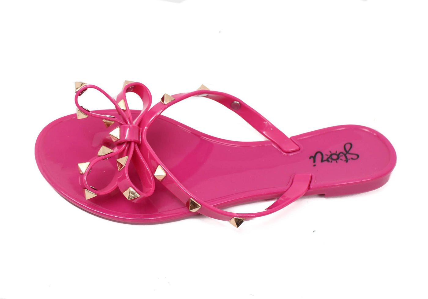 Torrid Sandals 7 W WIde Hot Pink Jelly Flats Medallion T-Strap Flip Flops  Shoes
